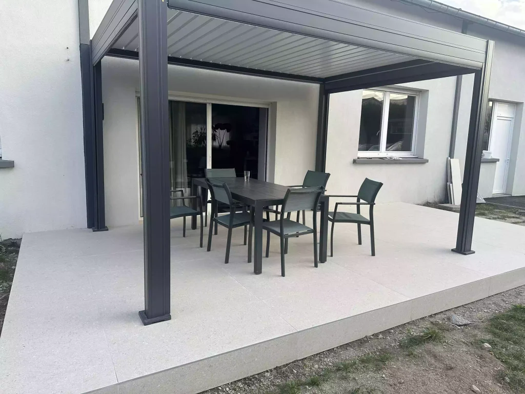 terrasse carrelage extérieur terminée
